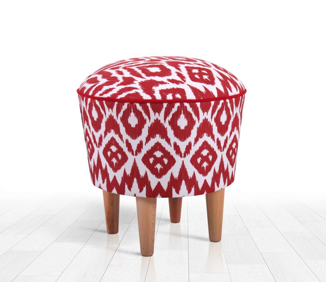 Taburet, Atelier del Sofa, 209FLF1259, Rosu/Alb - imagine 5